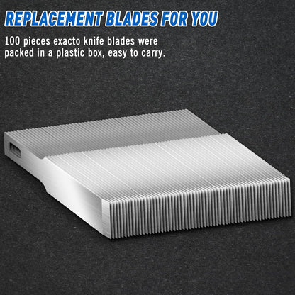 100 Pack Hobby Knife Blades #11, SK5 Carbon Steel with Storage Case | SK5 carbon steel craft knife replacement blades for hobby, scrapbooking, stencils and precision art cutting