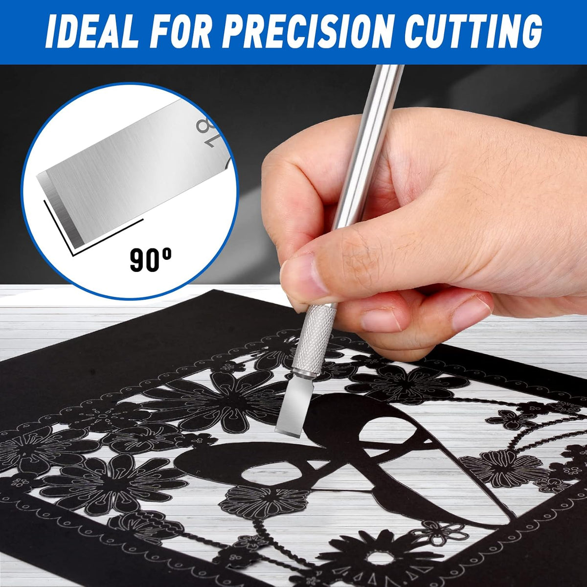 100 Pack Hobby Knife Blades #11, SK5 Carbon Steel with Storage Case | SK5 carbon steel craft knife replacement blades for hobby, scrapbooking, stencils and precision art cutting