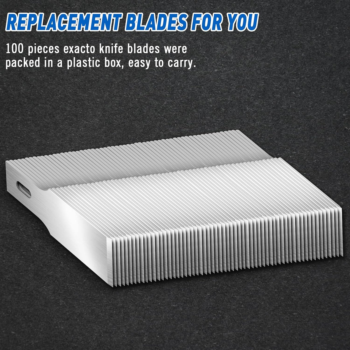 100 Pack Hobby Knife Blades #11, SK5 Carbon Steel with Storage Case | SK5 carbon steel craft knife replacement blades for hobby, scrapbooking, stencils and precision art cutting
