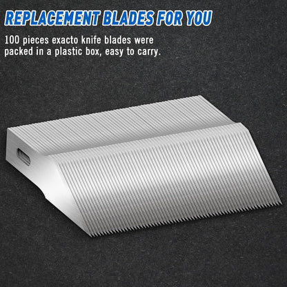 100 Pack Hobby Knife Blades #11, SK5 Carbon Steel with Storage Case | SK5 carbon steel craft knife replacement blades for hobby, scrapbooking, stencils and precision art cutting
