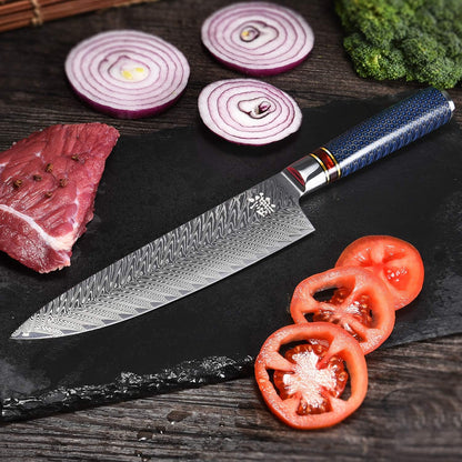 Chef Knife 8 Inch, Damascus Chef Knife Japanese VG10 Kitchen Knife Sharpest 67-Layer High Carbon Stainless Steel knife, Pro Cooking Knife, Meat Cutting Gyuto Chef Knife with Sheath