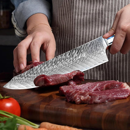 Chef Knife 8 Inch, Damascus Chef Knife Japanese VG10 Kitchen Knife Sharpest 67-Layer High Carbon Stainless Steel knife, Pro Cooking Knife, Meat Cutting Gyuto Chef Knife with Sheath