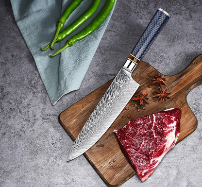 Chef Knife 8 Inch, Damascus Chef Knife Japanese VG10 Kitchen Knife Sharpest 67-Layer High Carbon Stainless Steel knife, Pro Cooking Knife, Meat Cutting Gyuto Chef Knife with Sheath