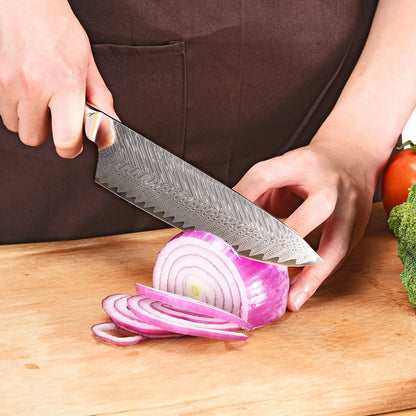 Chef Knife 8 Inch, Damascus Chef Knife Japanese VG10 Kitchen Knife Sharpest 67-Layer High Carbon Stainless Steel knife, Pro Cooking Knife, Meat Cutting Gyuto Chef Knife with Sheath
