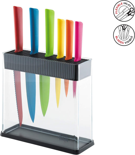 Vision Transparent Storage Block for Knives and Scissors, 8.5 x 3 x 8.5 inches, Rectangular
