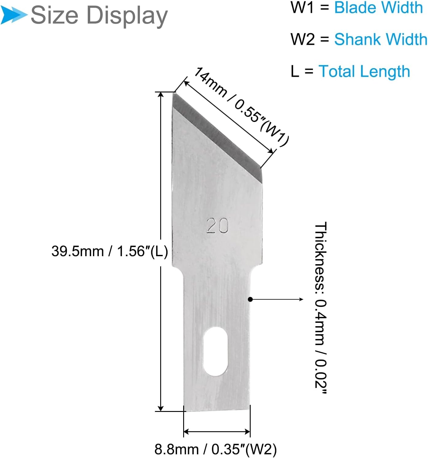 Craft Hobby Blades, #20 Manganese Steel Replacement Cutting Carving Blade Refill Hobby Knife Blades Set with Storage Case - (Applications: for Art Scrapbooking DIY), 40-Pieces