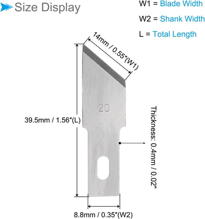 Craft Hobby Blades, #20 Manganese Steel Replacement Cutting Carving Blade Refill Hobby Knife Blades Set with Storage Case - (Applications: for Art Scrapbooking DIY), 40-Pieces