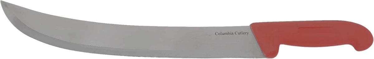 Columbia Cutlery 12 Inch Cimiters - Choose Color and Qty - Professional Curved Restaurant and Butcher Knife for Slicing and Carving Steak, Roasts, and Brisket (Single Red Cimiter)