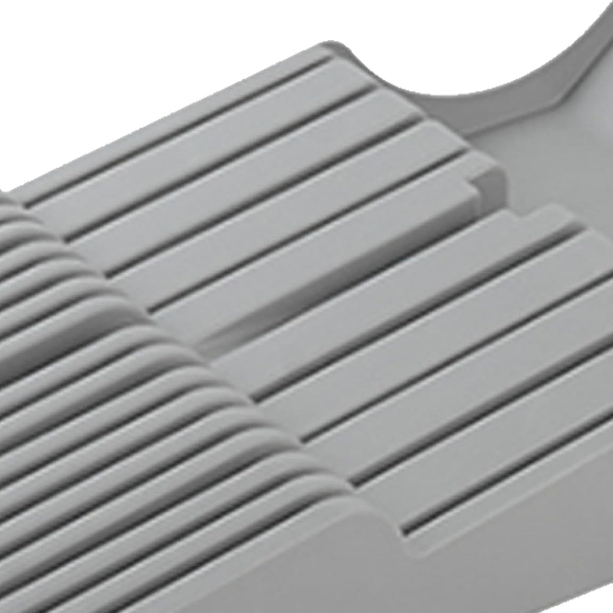 Cutter Drawer Organizer, 16 Slot Knife Block with Drainage Holes for Kitchen Tool Storage and Organization (Gray)