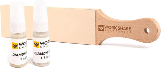 Leather Strop And Diamond Emulsion Kit - Precision Edge Refinement System - Knife Sharpening, Polishing, Honing Tools And Blades