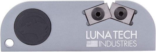 Luna Tech, LTK9505, Finger Carbide Knife Sharpener, Aluminum Plate, TPR Grooves, Laser Markings, Compact, Tether Hole