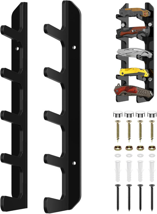 Pocket Knife Wall Mount Stand, 5 Layer Acrylic EDC Knife Display Rack Horizontal Mini Folding Knives Holder Placement Stand Small Dagger Wall Bracket for Storage, Collection