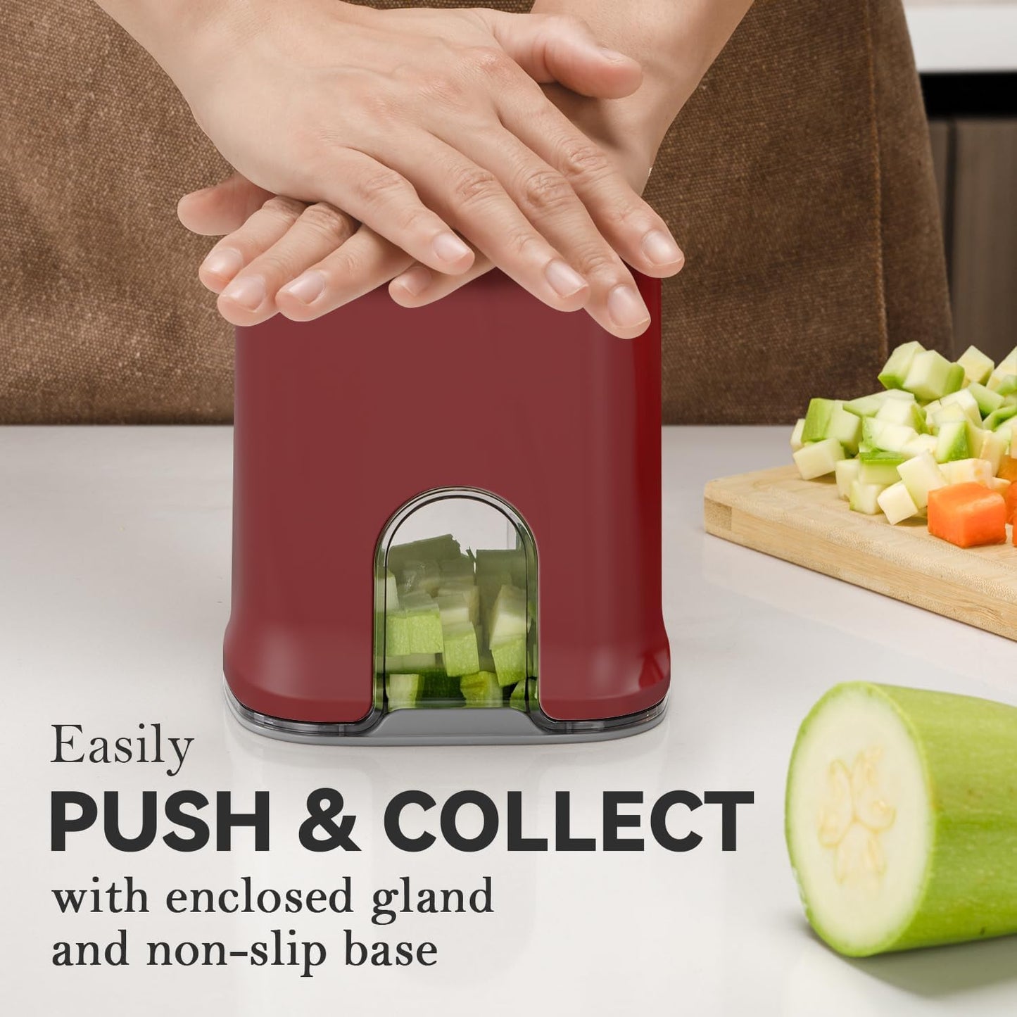 Multifunctional Vegetable Chopper White - 3 Interchangeable Blades Potato French Fry Cutter with Container & Storage Box Food Chopper Dicer for Cucumber, Tomato, Carrot, Onion