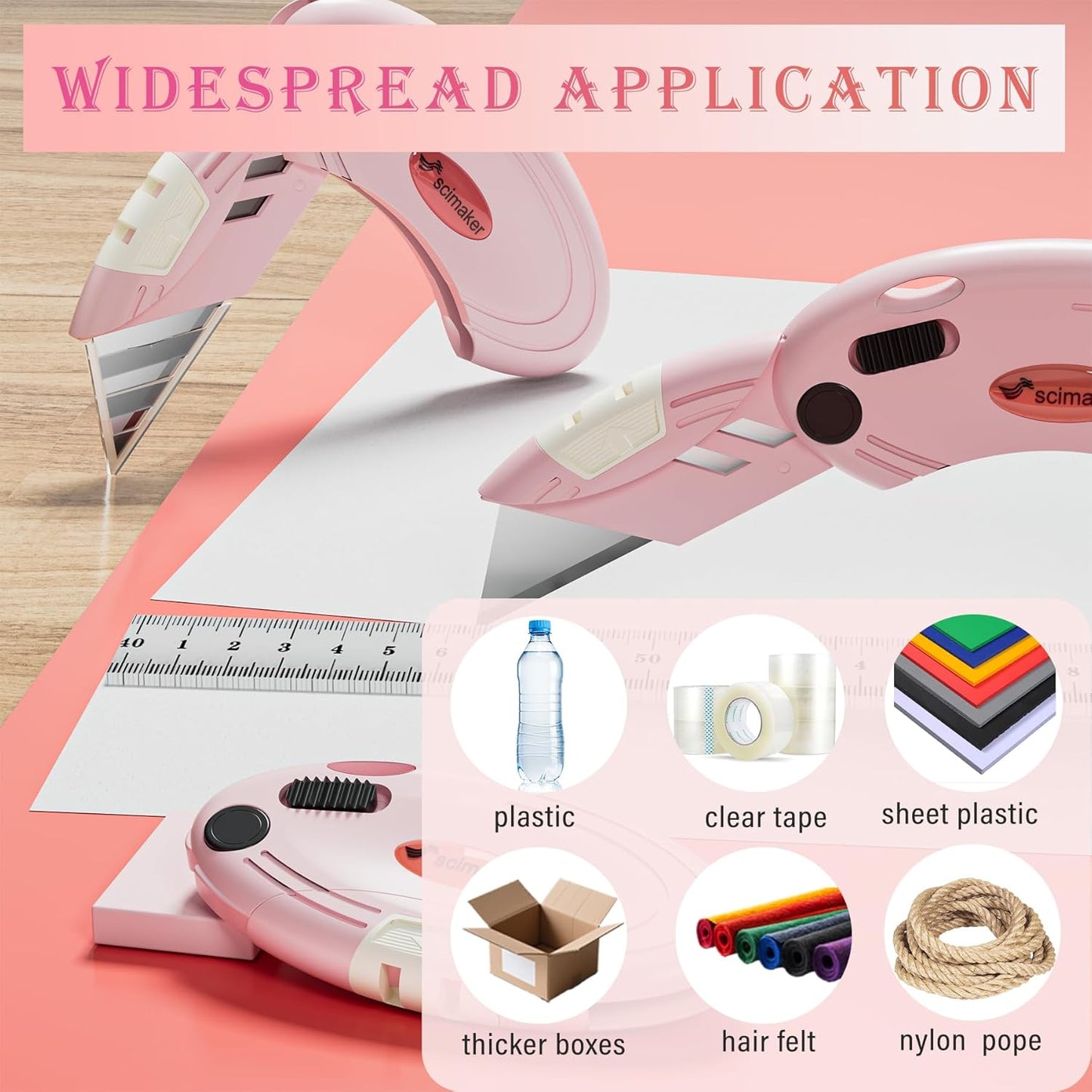 Box Opener with 10 Extra Blades,Mini Box Cutter with Button Lock Mechanism,Razor Blades Utility Knife for Opening Daily Express Boxes, Packages, Envelopes,Paper tapes.White,4 Pcs.