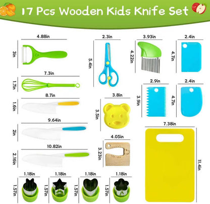 13 Pieces Kids Safe Knife Set for Real Cooking Child-Friendly Plastic Chef Tools Montessori Kitchen Toys for Toddlers Birthday Gifts for Boys and Girls Ages 4+ (A)