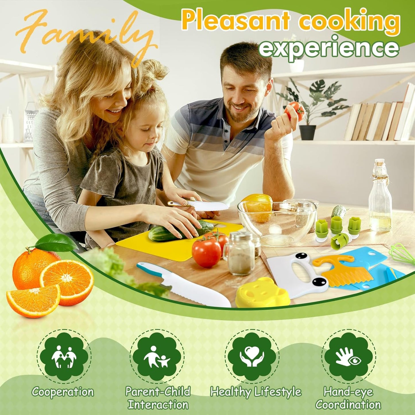 13 Pieces Kids Safe Knife Set for Real Cooking Child-Friendly Plastic Chef Tools Montessori Kitchen Toys for Toddlers Birthday Gifts for Boys and Girls Ages 4+ (A)