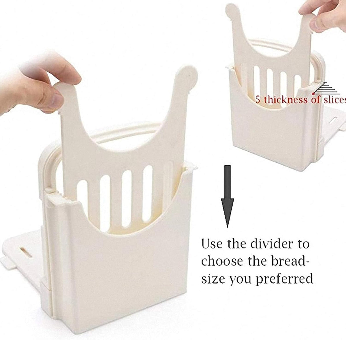 Bread Slicer Toast Cutting Adjustable Roast Loaf Slicer Cutter Foldable Compact Toast Slicing Machine Plastic Bread Slicer for Homemade Bread Foldable Kitchen Baking Tools, Upgrated