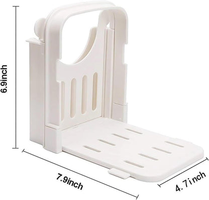 Bread Slicer Toast Cutting Adjustable Roast Loaf Slicer Cutter Foldable Compact Toast Slicing Machine Plastic Bread Slicer for Homemade Bread Foldable Kitchen Baking Tools, Upgrated