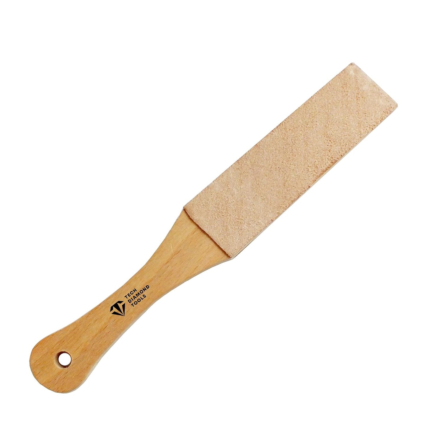 Set of 11” Long Leather Paddle Strop for Knife Sharpening and Two Diamond Polishing Compounds with High Concentration for Sharpening Knives, Double Sided Leather Strop USA Made