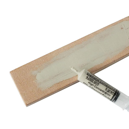 Set of 11” Long Leather Paddle Strop for Knife Sharpening and Two Diamond Polishing Compounds with High Concentration for Sharpening Knives, Double Sided Leather Strop USA Made