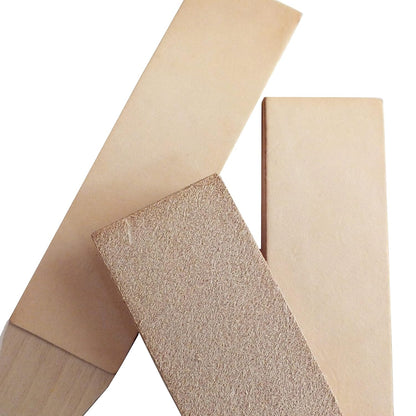 Set of 11” Long Leather Paddle Strop for Knife Sharpening and Two Diamond Polishing Compounds with High Concentration for Sharpening Knives, Double Sided Leather Strop USA Made