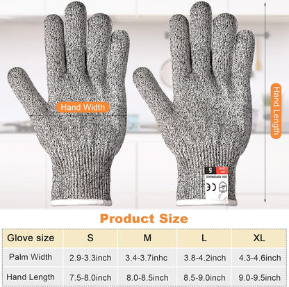 20 Pairs Cut Resistant Gloves Level 5 Protection Cutting Safety Kitchen Anti Cut Gloves for Kitchen (L)