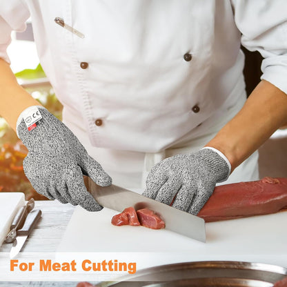 20 Pairs Cut Resistant Gloves Level 5 Protection Cutting Safety Kitchen Anti Cut Gloves for Kitchen (L)