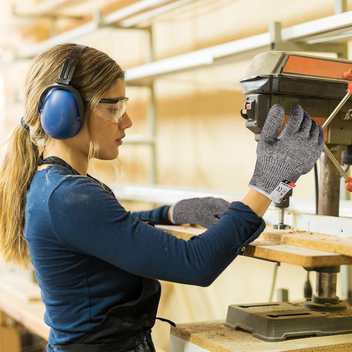 20 Pairs Cut Resistant Gloves Level 5 Protection Cutting Safety Kitchen Anti Cut Gloves for Kitchen (L)