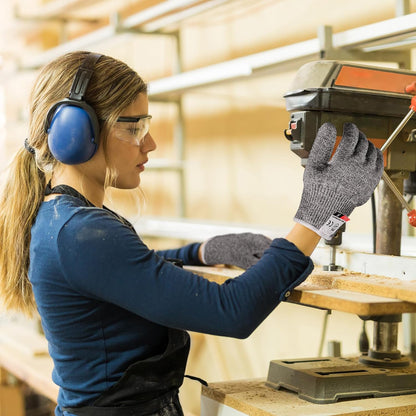 20 Pairs Cut Resistant Gloves Level 5 Protection Cutting Safety Kitchen Anti Cut Gloves for Kitchen (L)