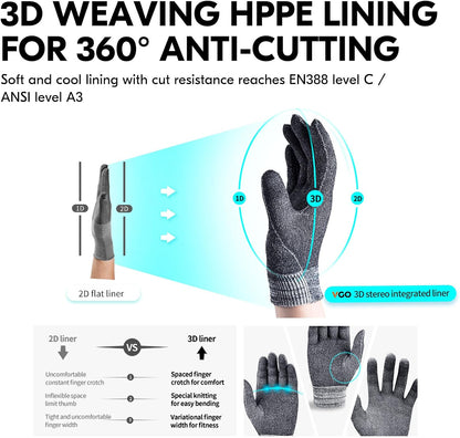 ... Cutproof Gloves,Cut Resistant Gloves,HPPE Anti-cut Liner,Hand Protection,ANSI A3,Touchscreen