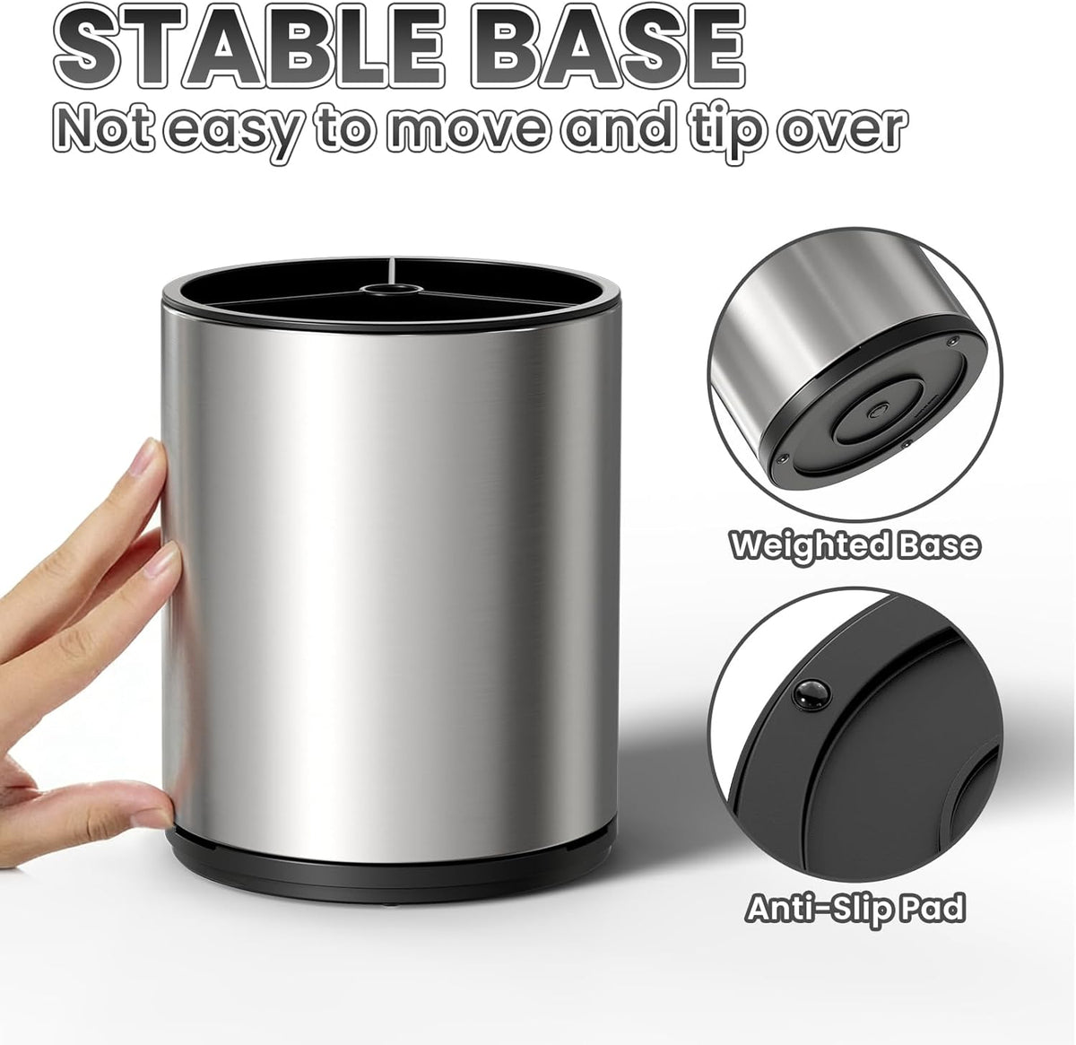 Kitchen Utensil Holder Silverware Holder with 4 Compartments | Stainless Steel Caddy for Party, Self-Draining, Self-Draining, Fully Detachable Structure, Silvery