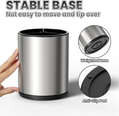 Kitchen Utensil Holder Silverware Holder with 4 Compartments | Stainless Steel Caddy for Party, Self-Draining, Self-Draining, Fully Detachable Structure, Silvery