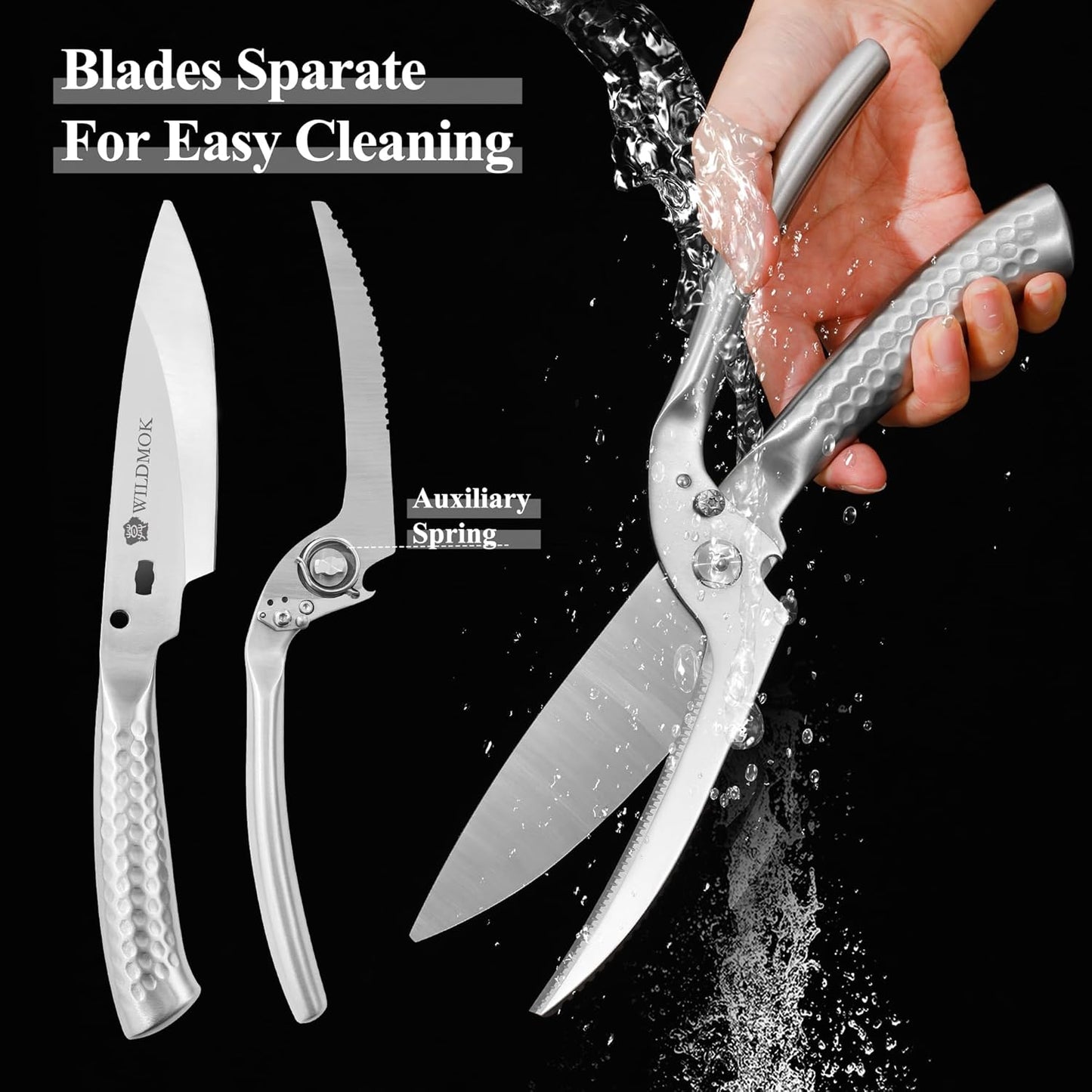 Heavy Duty Poultry Kitchen Shears – Multi-function Stainless Steel Poultry Shears, Ultra Sharp All Purpose Kitchen Scissors Cutting Chicken Meat, Turkey, Fish