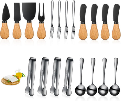 20 Pieces Charcuterie Board Accessories Spreader Knife Set, Silver