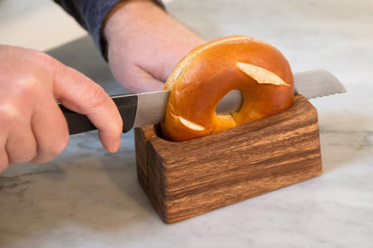 Gourmet 28330 Local 338 Bagel Miter, Acacia Wood, 7 x 5.5 x 2.5 inches