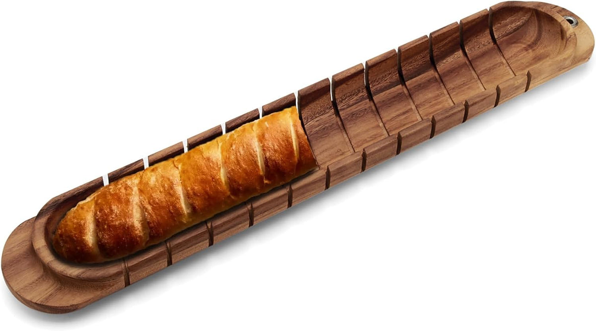 Gourmet 28330 Local 338 Bagel Miter, Acacia Wood, 7 x 5.5 x 2.5 inches