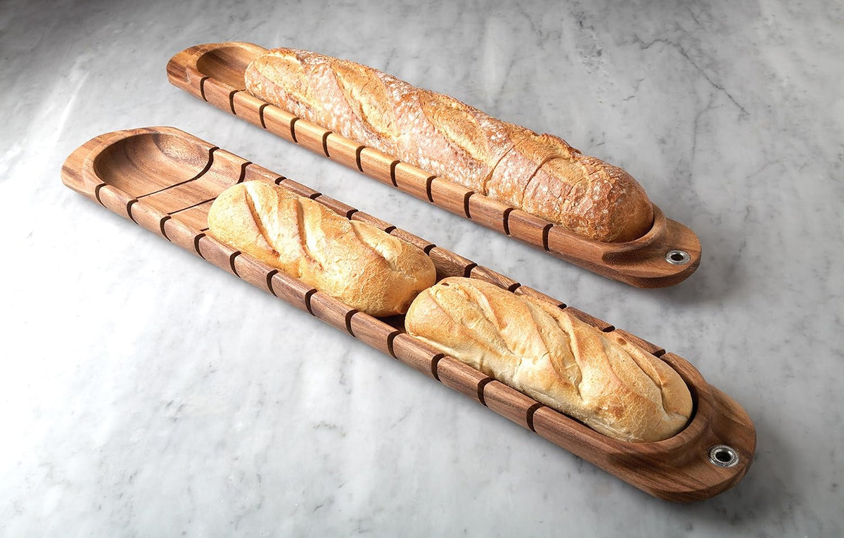 Gourmet 28330 Local 338 Bagel Miter, Acacia Wood, 7 x 5.5 x 2.5 inches