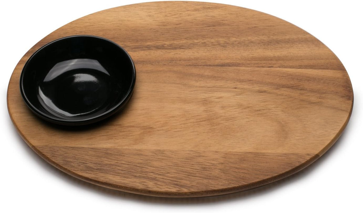 Gourmet 28330 Local 338 Bagel Miter, Acacia Wood, 7 x 5.5 x 2.5 inches