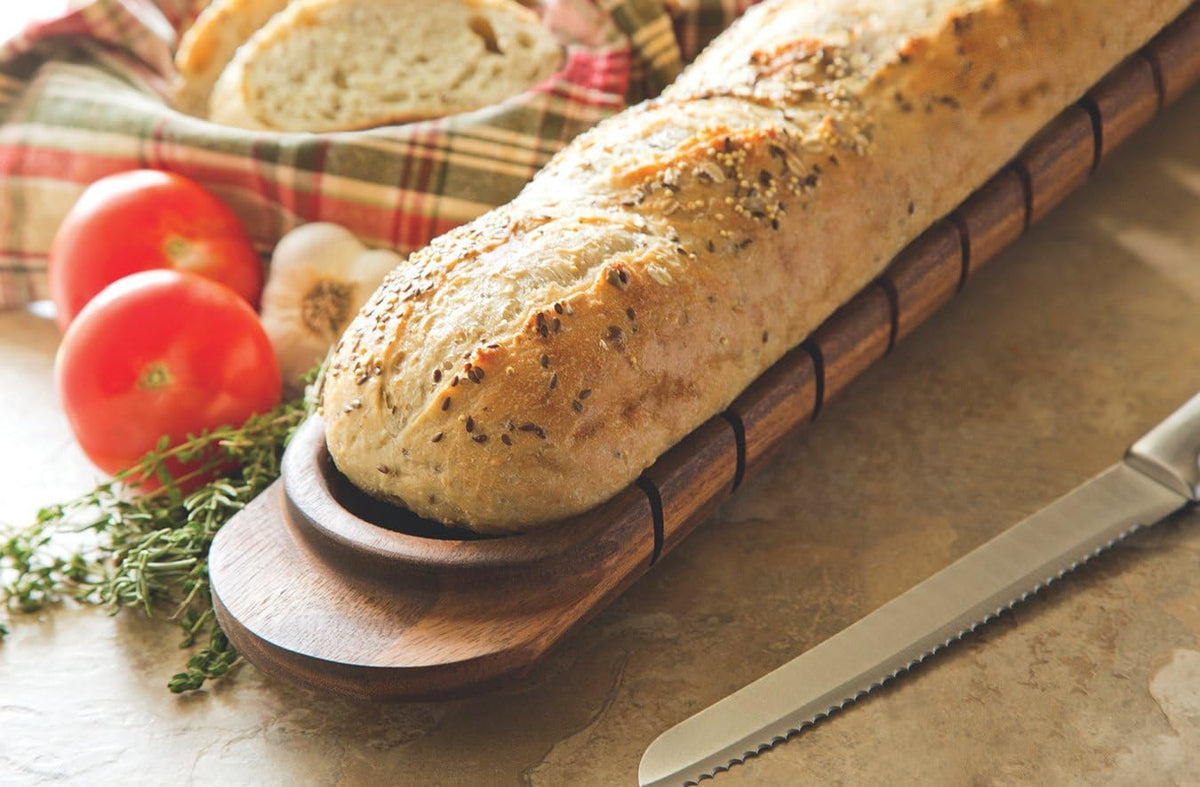 Gourmet 28330 Local 338 Bagel Miter, Acacia Wood, 7 x 5.5 x 2.5 inches