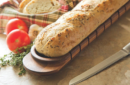 Gourmet 28330 Local 338 Bagel Miter, Acacia Wood, 7 x 5.5 x 2.5 inches