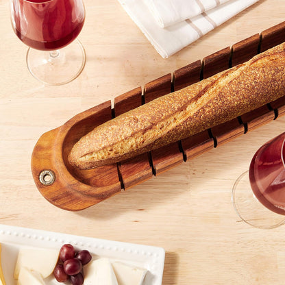 Gourmet 28330 Local 338 Bagel Miter, Acacia Wood, 7 x 5.5 x 2.5 inches