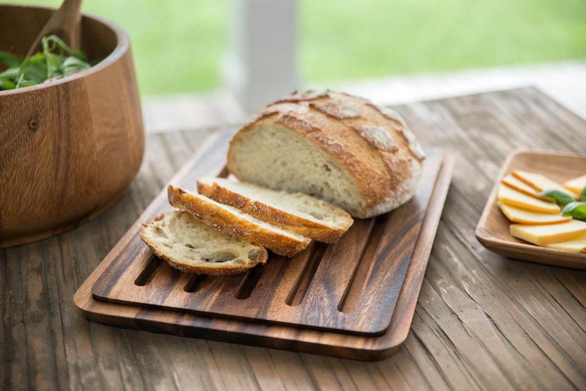 Gourmet 28330 Local 338 Bagel Miter, Acacia Wood, 7 x 5.5 x 2.5 inches