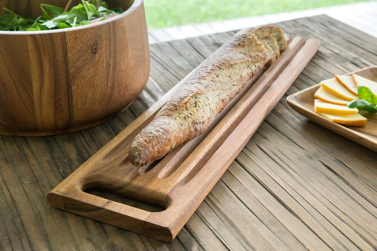 Gourmet 28330 Local 338 Bagel Miter, Acacia Wood, 7 x 5.5 x 2.5 inches