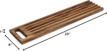 Gourmet 28330 Local 338 Bagel Miter, Acacia Wood, 7 x 5.5 x 2.5 inches