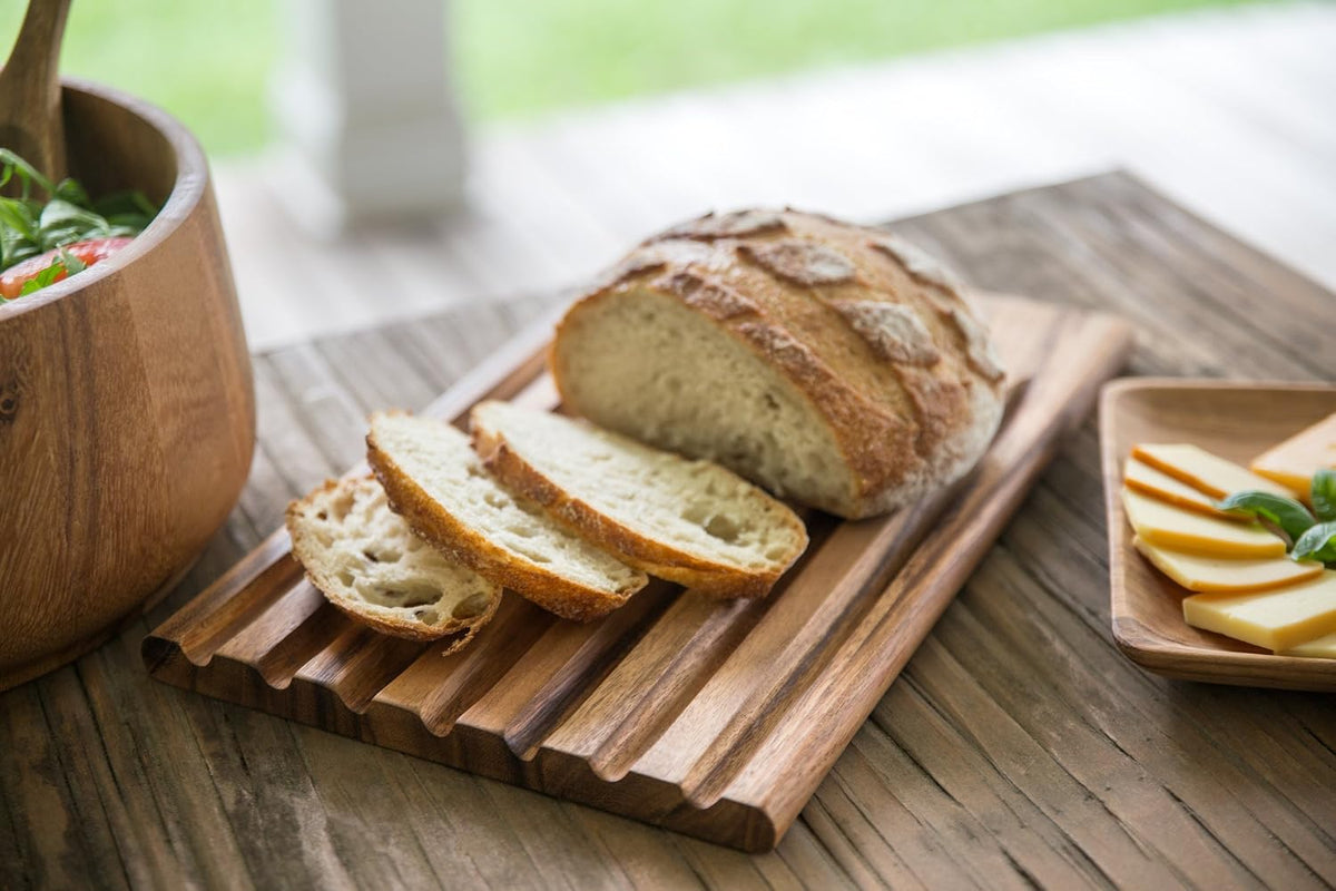 Gourmet 28330 Local 338 Bagel Miter, Acacia Wood, 7 x 5.5 x 2.5 inches