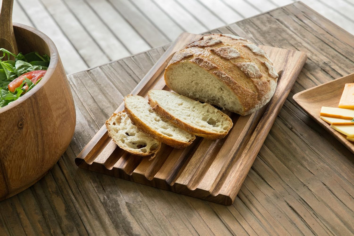 Gourmet 28330 Local 338 Bagel Miter, Acacia Wood, 7 x 5.5 x 2.5 inches