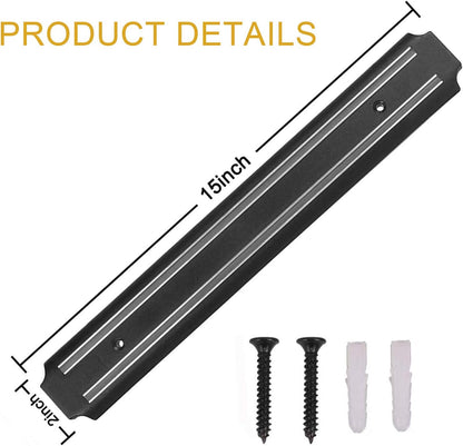 Magnetic Knife Strips(15 Inch X Set Of 2) Magnetic Knife Storage Strip, Knife Holder, Knife Rack, Knife Strip, Kitchen Utensil Holder, Tool Holder, Multipurpose Magnetic Knife Rack