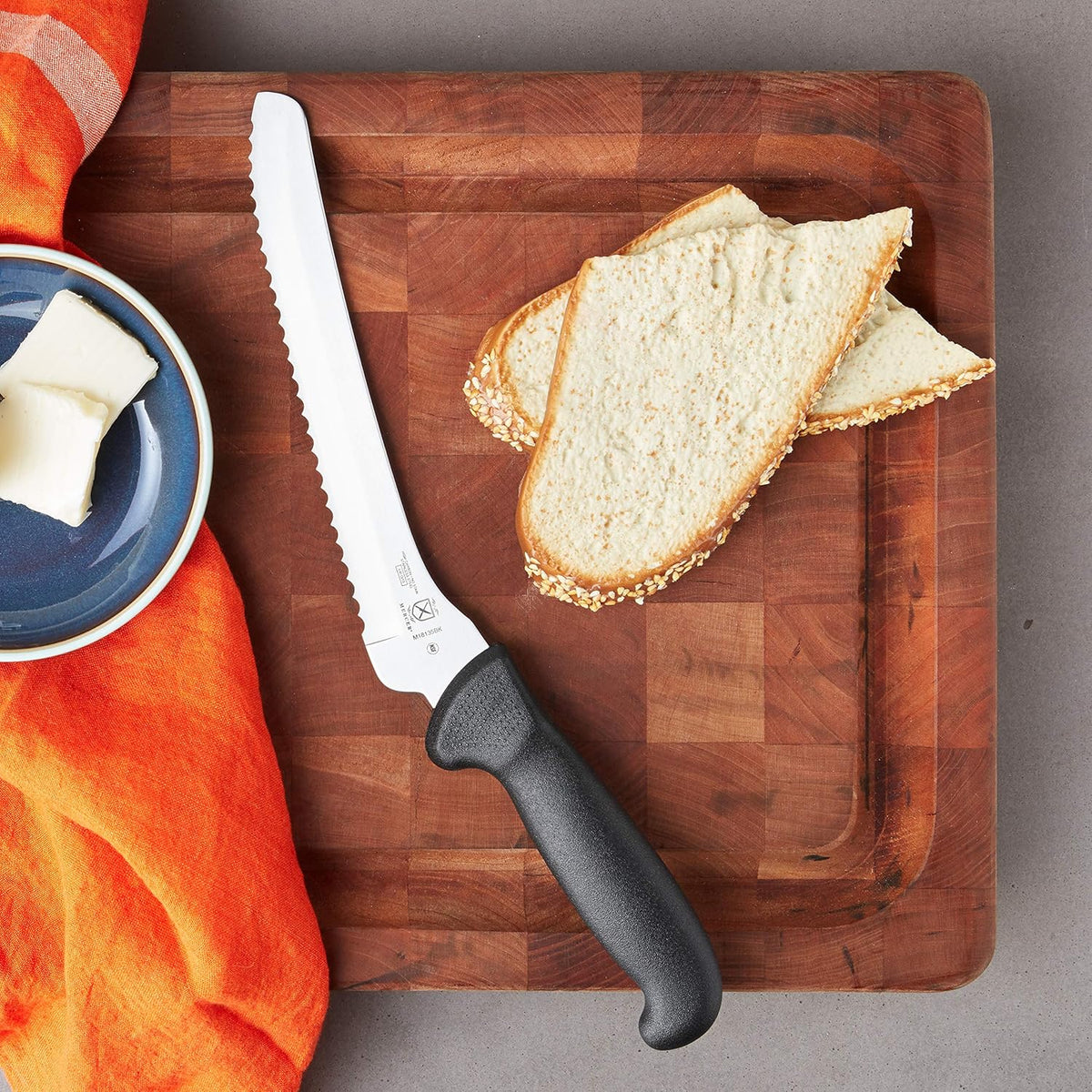 M18135BK Serrated Bread Knife, 8 Inch, Black