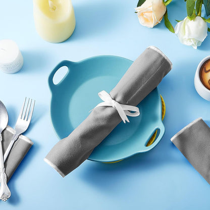 6 Pcs Anti Tarnish Silver Storage Bags Silver Storage Cloth Felt Flatware Organizer Anti Tarnish Protector Bags Place Setting Roll with White Ribbon for Kitchen Cutlery (12 Slots,Black)