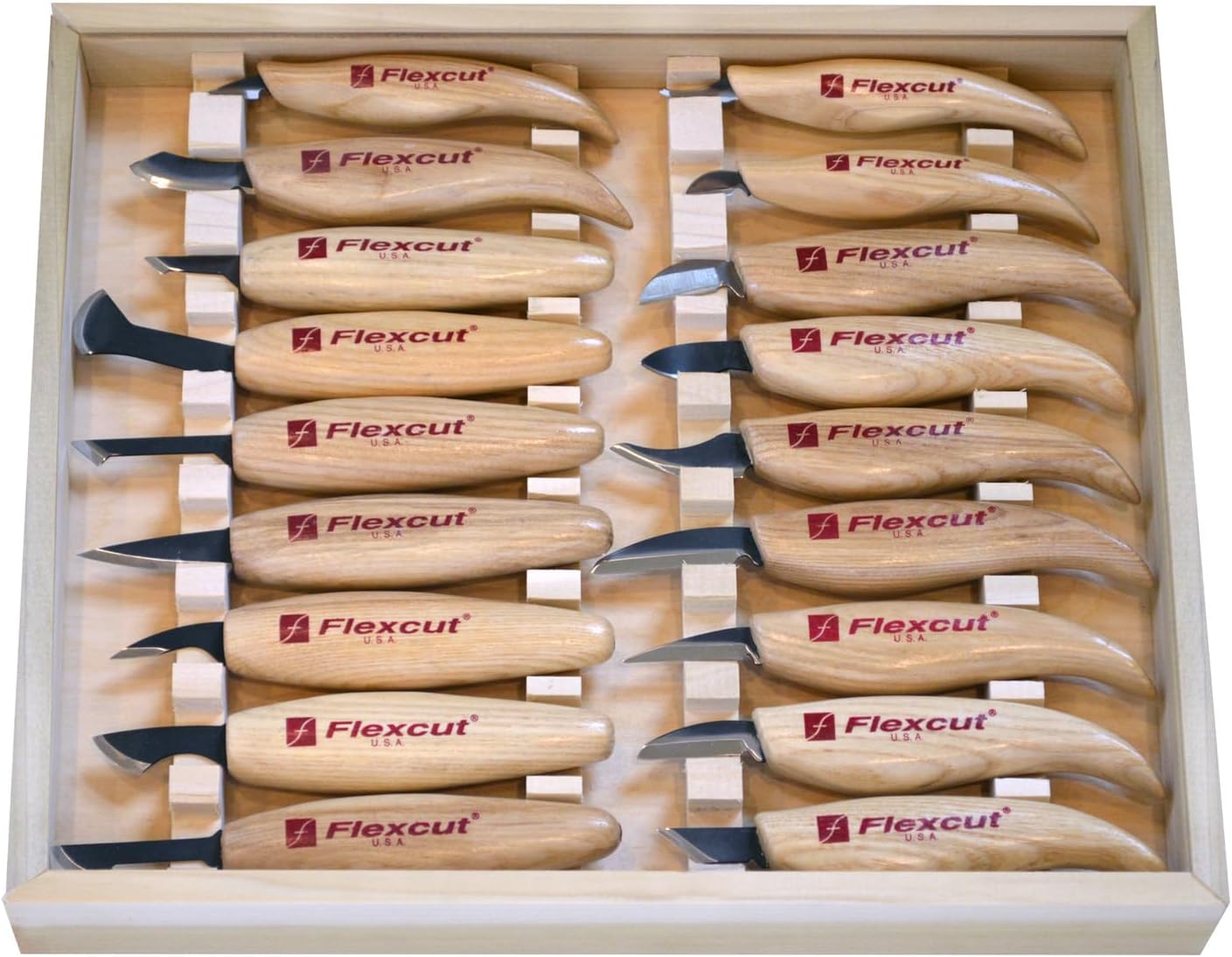 Wood Carving Knives | Starter Set of 3 Woodcarving Knives | 1095 High Carbon Steel Blades | Ergonomic Ash Wood Handles for Beginners and Hobbyists | KN500 | Made in the U.S.A